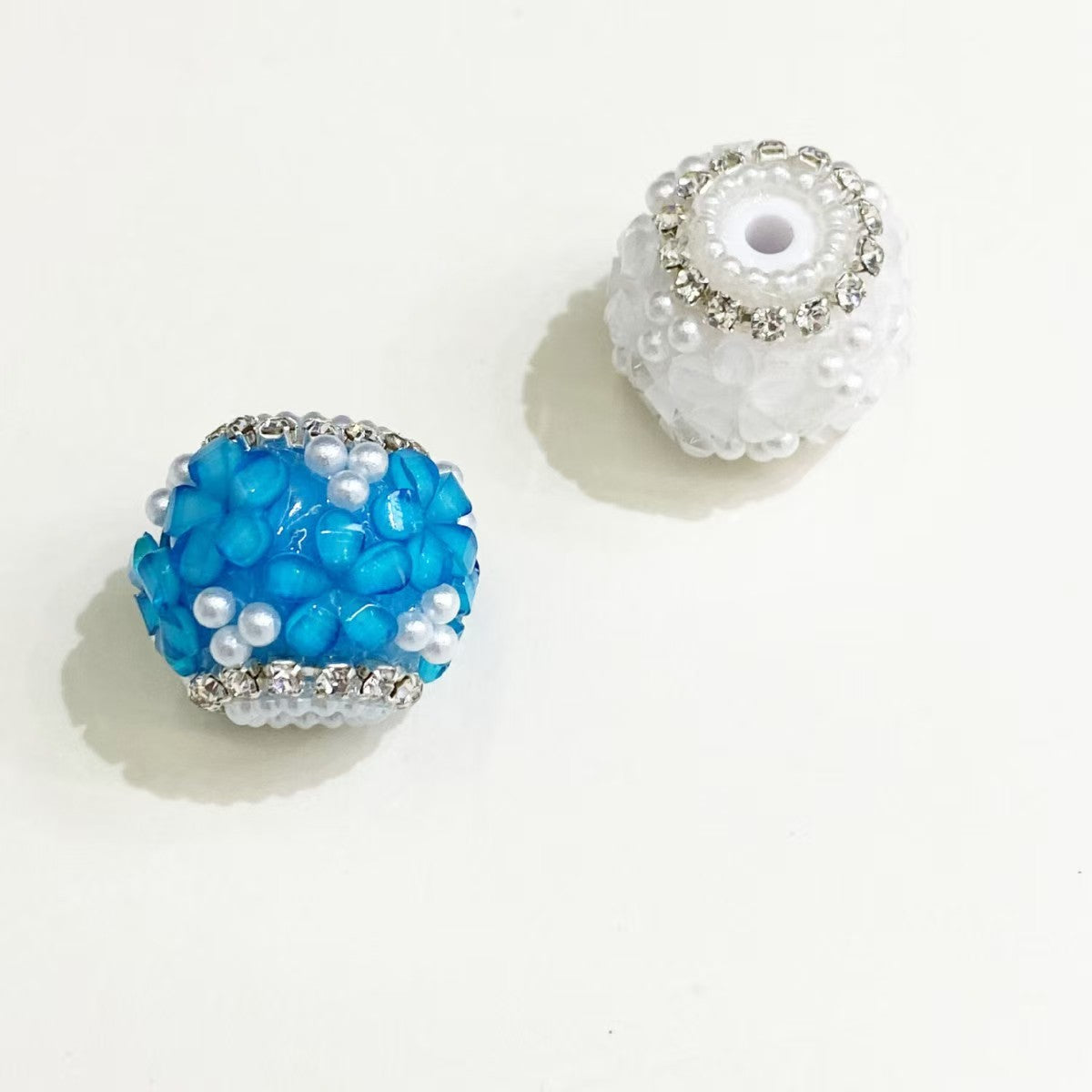 New heavy-duty flower ball beads, loose beads with straight holes for DIY jewelry, phone charms, beaded pens, and keychain accessories