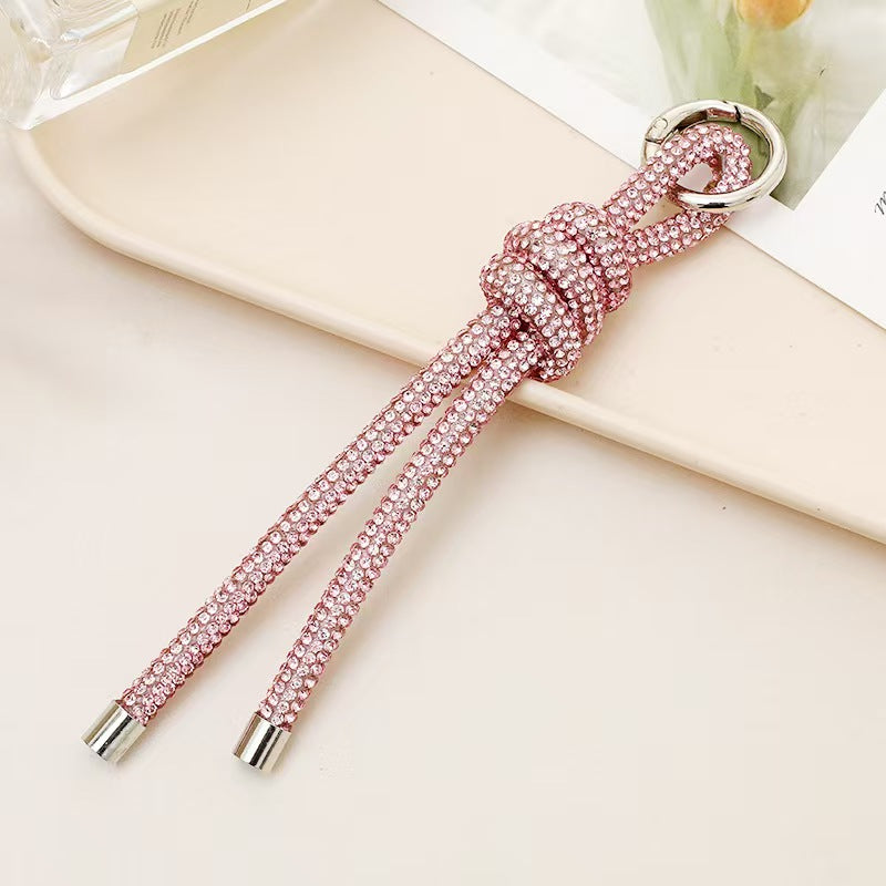DIY Rhinestone Car Keychain, High-End Style Women's Bag Charm Accessory, Glass Diamond Phone Strap Chain