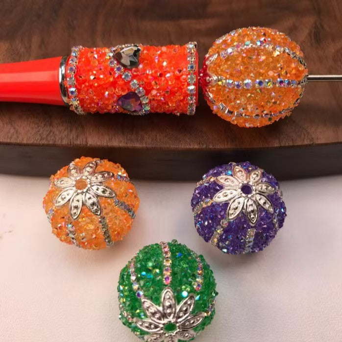 New Sugar Pumpkin Bead DIY Through-Hole, Can Be Threaded, Bead Pen, Halloween Decoration Accessories Material