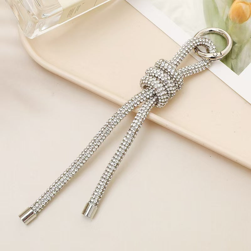 DIY Rhinestone Car Keychain, High-End Style Women's Bag Charm Accessory, Glass Diamond Phone Strap Chain