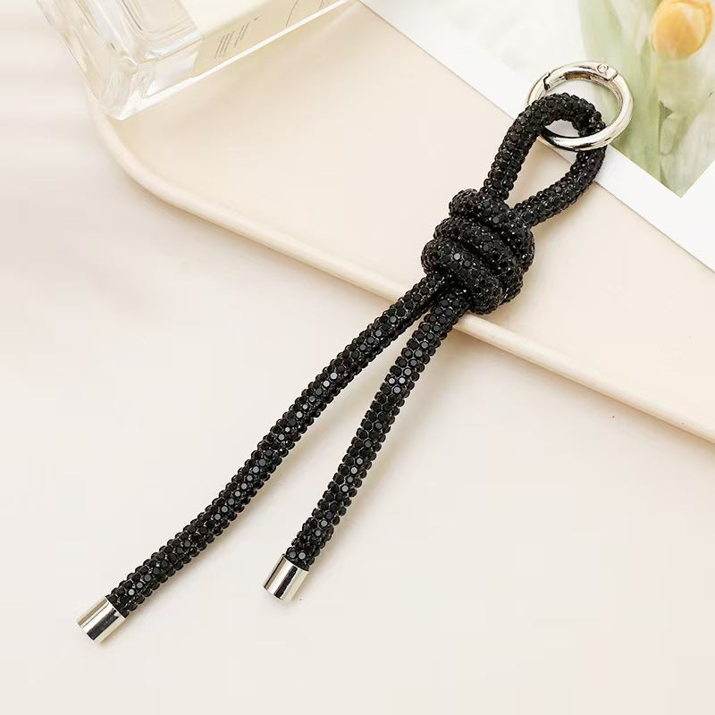 DIY Rhinestone Car Keychain, High-End Style Women's Bag Charm Accessory, Glass Diamond Phone Strap Chain