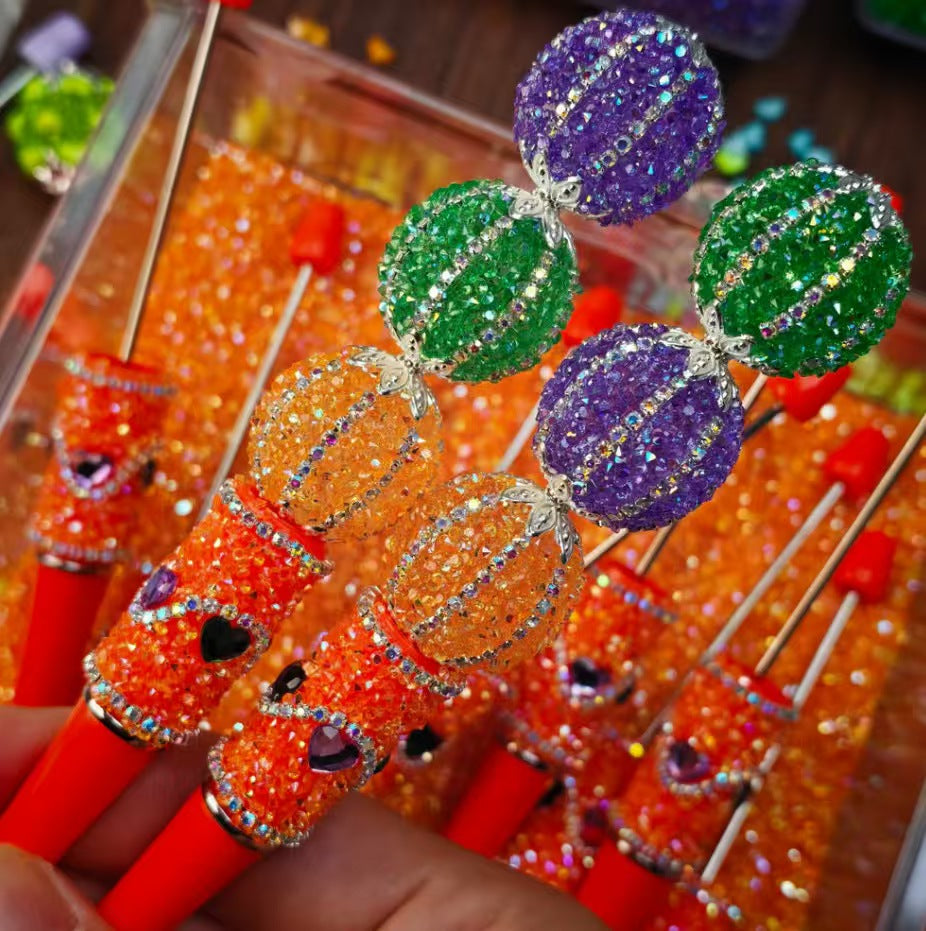 New Sugar Pumpkin Bead DIY Through-Hole, Can Be Threaded, Bead Pen, Halloween Decoration Accessories Material